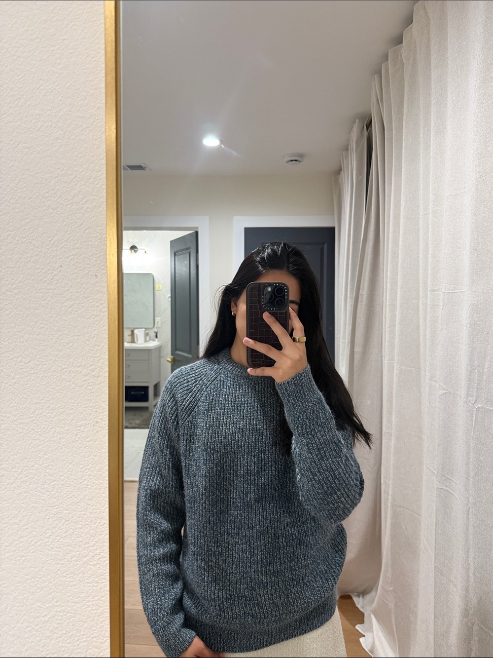 Folk Slate Blue Crewneck Sweater
